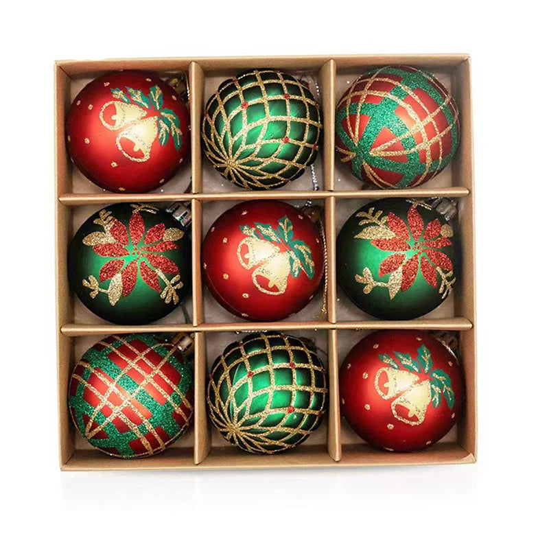Kit 9 Bolas de Natal – Enfeites para Árvore e Decoração Natalina.