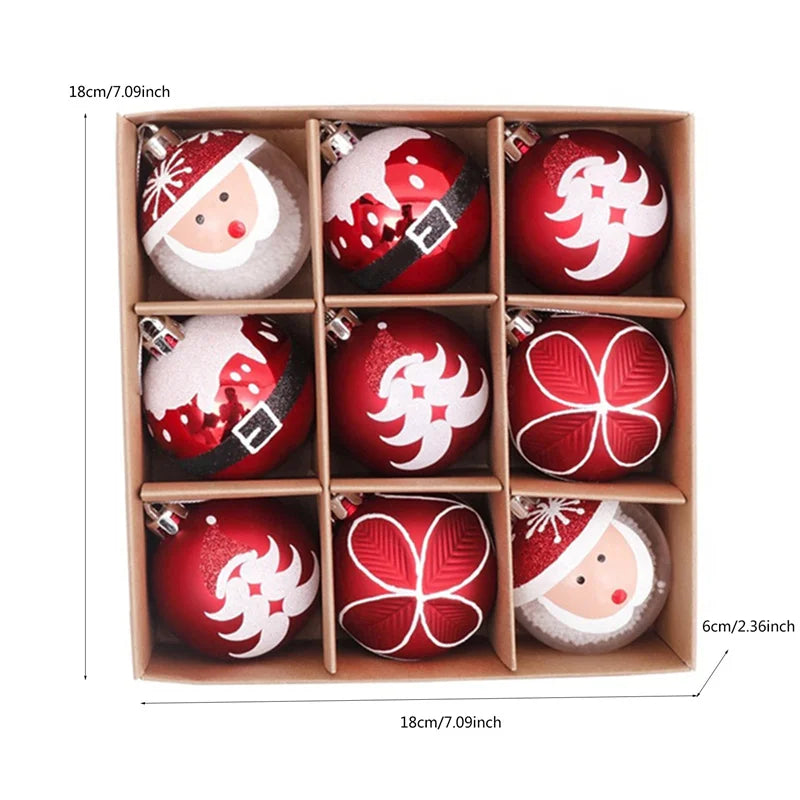 Kit 9 Bolas de Natal – Enfeites para Árvore e Decoração Natalina.