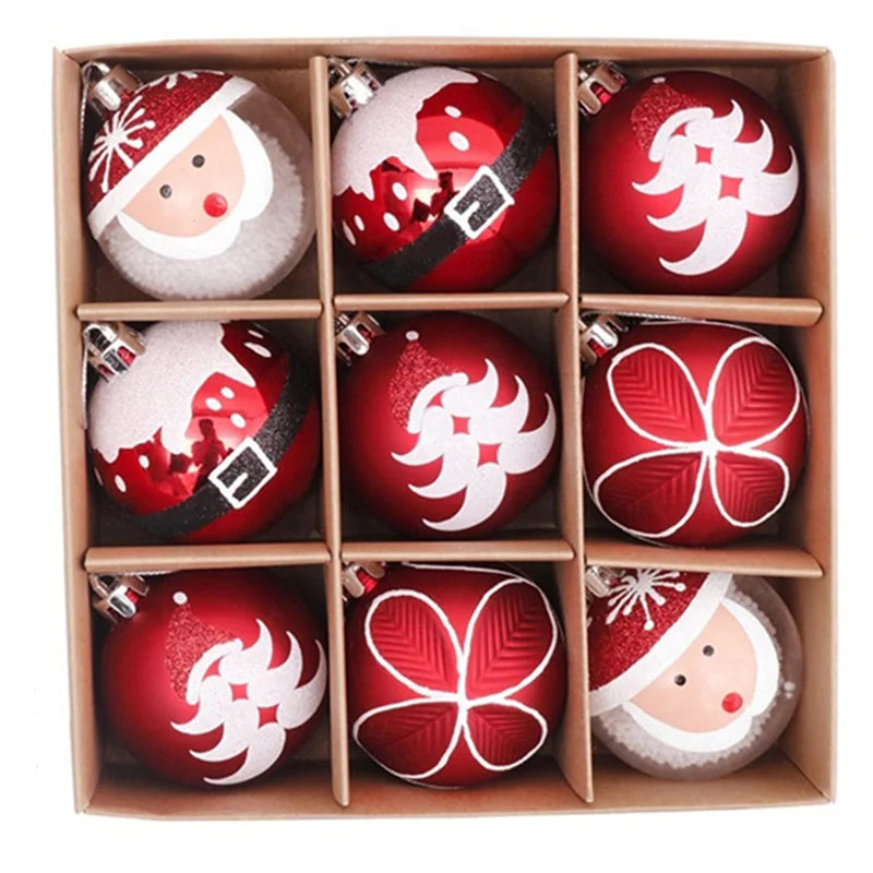 Kit 9 Bolas de Natal – Enfeites para Árvore e Decoração Natalina.
