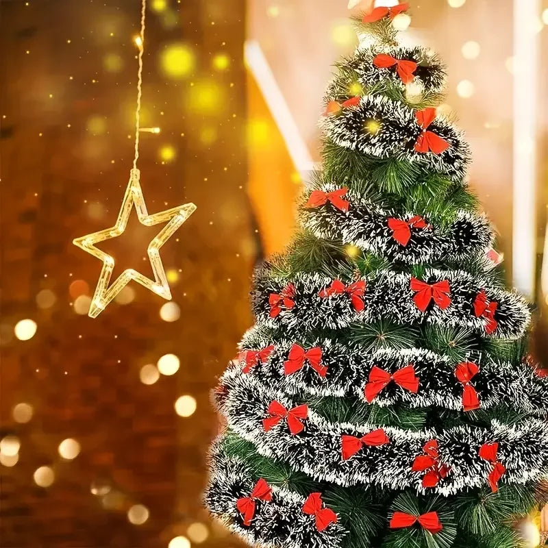 Guirlanda de Fita Natalina com Laços – 2/10m para Árvores e Festas