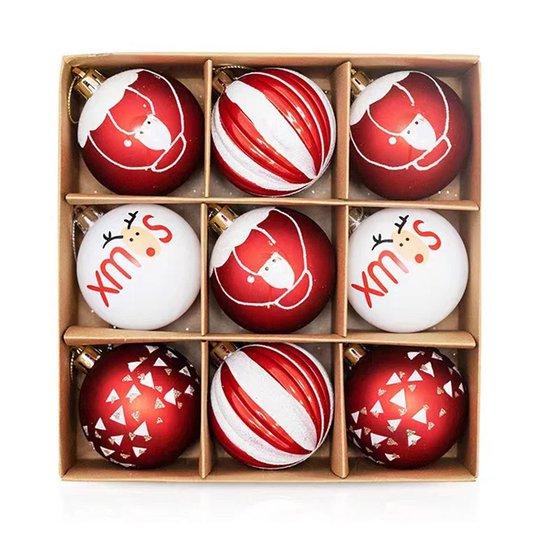 Kit 9 Bolas de Natal – Enfeites para Árvore e Decoração Natalina.
