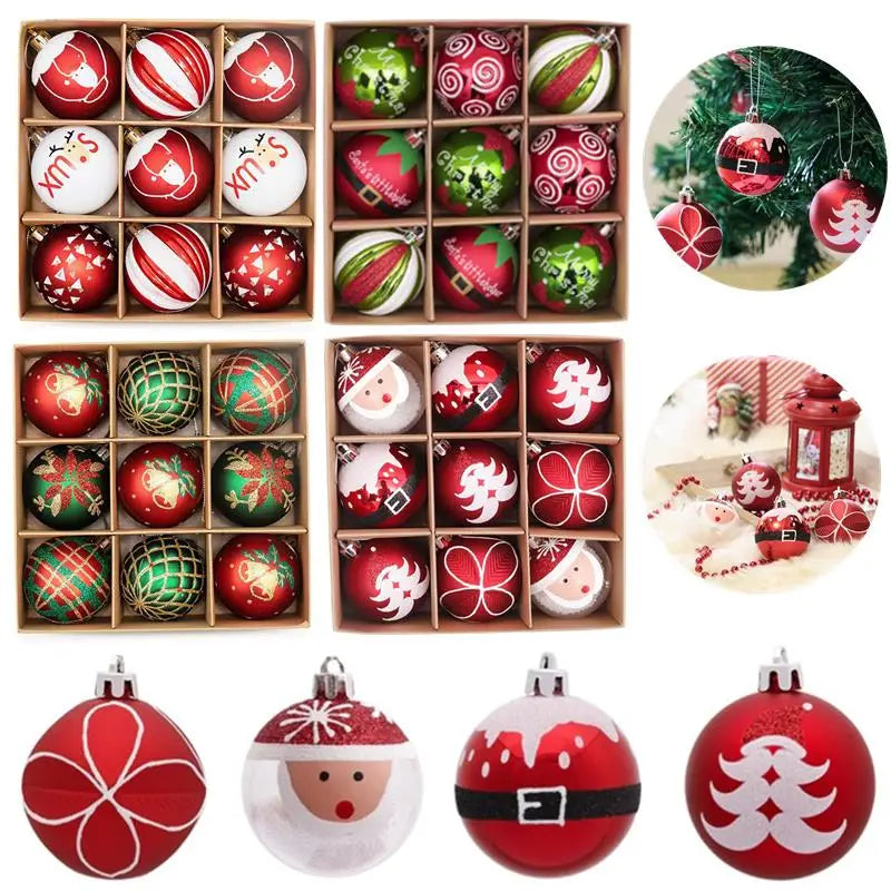 Kit 9 Bolas de Natal – Enfeites para Árvore e Decoração Natalina.