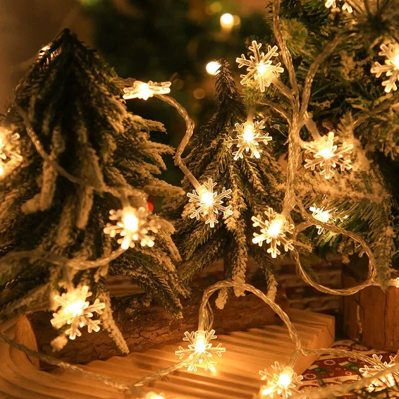 Luzes de Natal de LED com Estrelas e flocos de neve