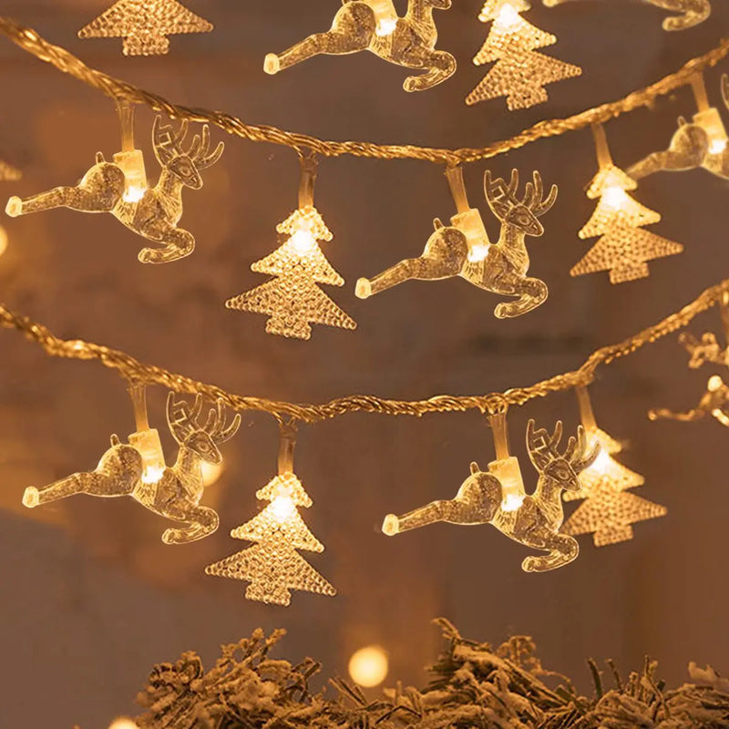Luzes de Natal de LED com Estrelas e flocos de neve