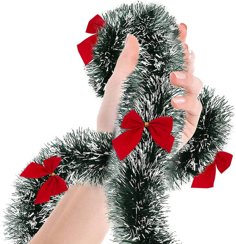 Guirlanda de Fita Natalina com Laços – 2/10m para Árvores e Festas